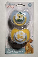 Disney Baby Lion King Simba 2-pack Pacifiers w/cover NEW NIP