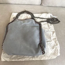 Stella Mccartney Eco Leather Shoulder Bag Auth Falabella Gray USED Excellent