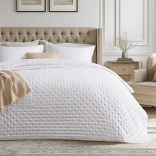 Twin Quilt Set - Super Soft Twin XL Quilt Bedding Set, White