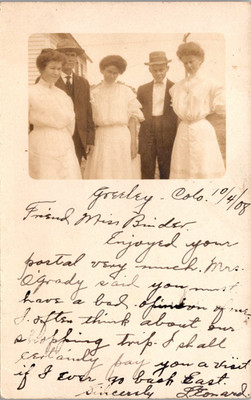 RPPC Seidler Family Greeley CO 1908 Real Photo Postcard D65