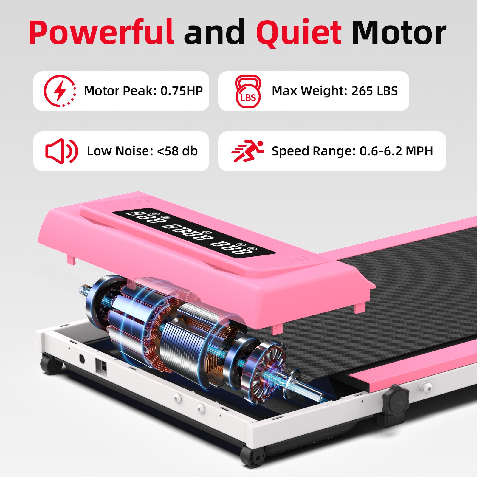 Tapis Roulant Elettrico Pieghevole con Telecomando foto 5