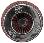 K&N Universal Air Filter Chrome Round Tapered Red - 4in Flange ID x 1.125in Flan