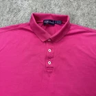 Polo Ralph Lauren Purple Label Polo Shirt Men L Pink Pique Knit Italy