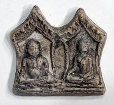 Antico AMULETO THAI BUDDHA ceramica ARGILLA SACRA artefatto terracotta reliquia