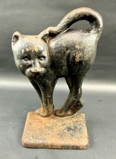 Antique Victorian Cast iron cat Door Stop, 