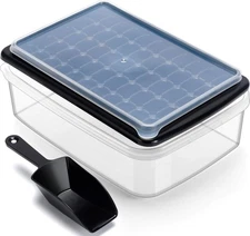 Ice Cube Tray with Lid Bin 55 Nugget Cubes Mold Easy Release BPA Free Scoop