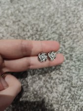 Silvery Small Synthetic Diamonds Earrings for Women Girls Stud Earrings Jewelry