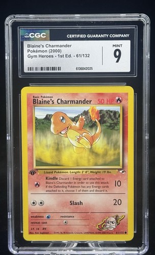 Blaine's Charmander (1st Edition) graded CGC 9 for sale on eBay