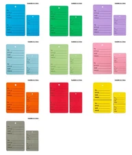 100 Qty Unstrung Colored Price Tags w/Perforated Stub - 2 Sizes Available