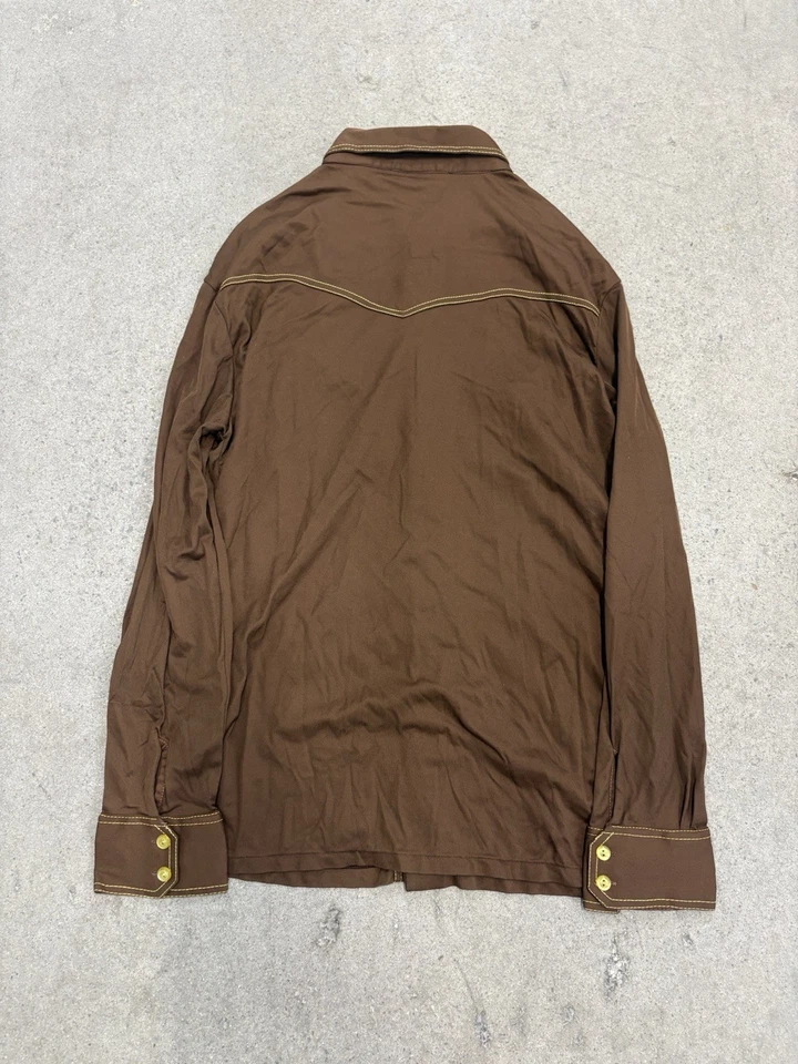 Bolsillo Western Wild Horse Pearl Snap Smile marrón vintage talla XL Foto 2 de 4