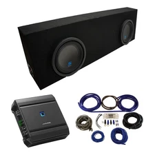 Universal Regular Cab Alpine S-W10D2 Dual 10" Sub Box Enclosure & S-A60M Amp