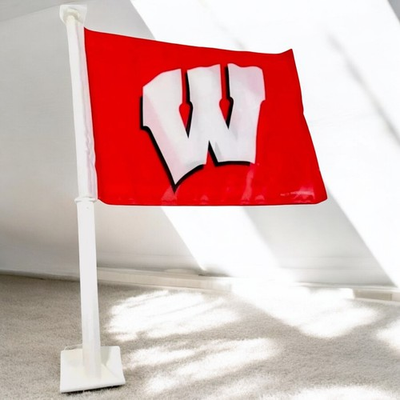 #ad Wisconsin Badgers Flag Double Sided New Premium Outdoor Car Flag $19.99