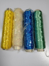 Original Rhode Island Textiles Rayon Ribbon Floss Lot of 4 Spools NOS