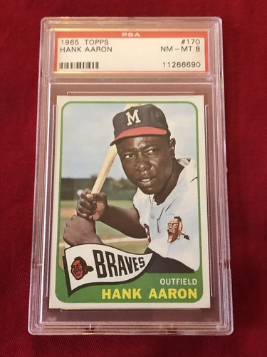 1965 Topps #170 Hank Aaron PSA 8 NM-MT Milwaukee Braves