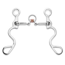 Showman Long S Shank Bit w/ Three Piece Jointed Copper Rollers