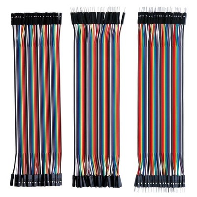 120pcs Multicolored Breadboard Jumper Wires Kit 40Pin Male to Female