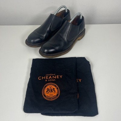 Joseph Cheaney x Toast schwarze Leder-Slipper mit Schuhbeuteln   Größe 7 UK