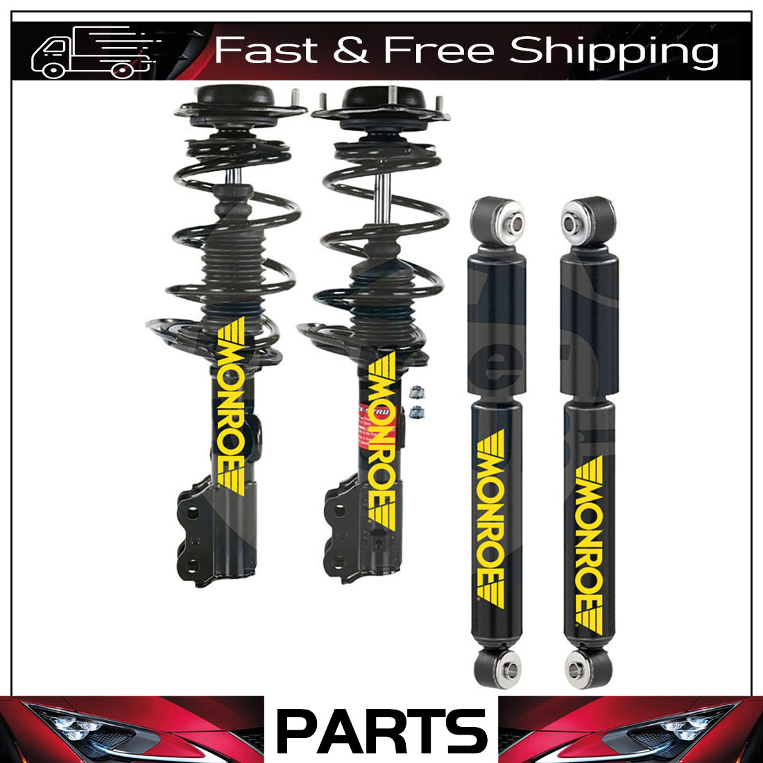 Monroe Front Struts & Rear Shocks Fits 2011-2016 Hyundai Elantraar
