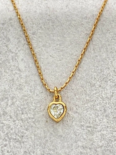 Collana donna Christian Dior cuore zirconi con top oro usata