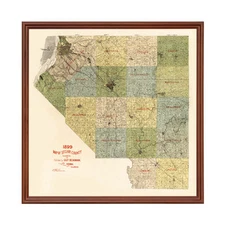 Old Map of St Clair County, IL 1899 - Vintage Illinois Art