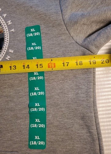 Hurley Youth Fleece Hoodie Sweater Grey Easy Fit Soft - XL (18/20) New - Picture 7 of 9