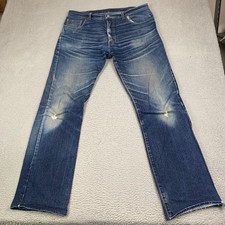 Levis 517 Jeans Mens 38x36 Faded Whiskers Blue Bootcut Denim Dark Wash