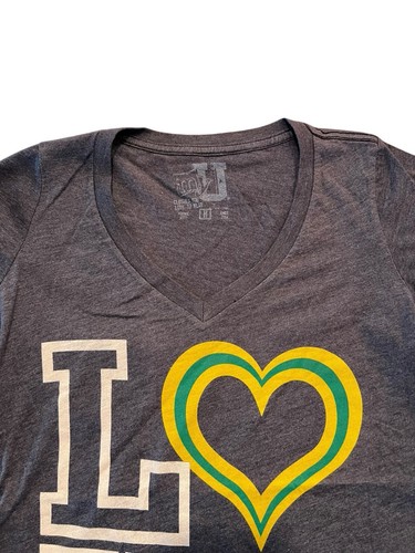 Love Oregon Ducks NCAA College Women's T-Shirt Medium V-Neck Short Sleeve Gray - Bild 2 von 6