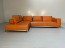 Divano a forma di L B&B Italia "George" - in pelle arancione "Gamma"