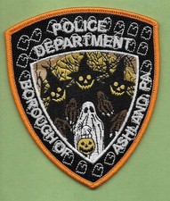 ASHLAND PENN PA POLICE DEPT HALLOWEEN HOLIDAY PATCH APD GHOST