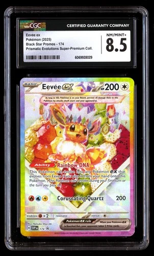 CGC 8.5 Eevee EX 174 Pok�mon Black Star Promos 2025 English