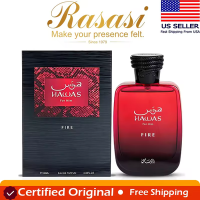 RASASI Hawas Fire Eau De Parfum Spray 100ML(3.4 Oz) - Bold Long