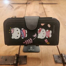 NWOT Hello Kitty Black Faux Leather Long Zip Around Wallet