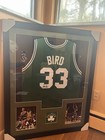 Larry Bird Boston Celtics Autographed Jersey Framed Photos PSA/DNA