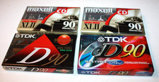 Lot of 4 2-Maxell and 2 TDK 90 Minute Blank Audio Cassette Tapes - NEW Sealed