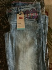 Levi's Girls Skinny Blue Jeans Size 16 Adjustable Waist Cotton Denim
