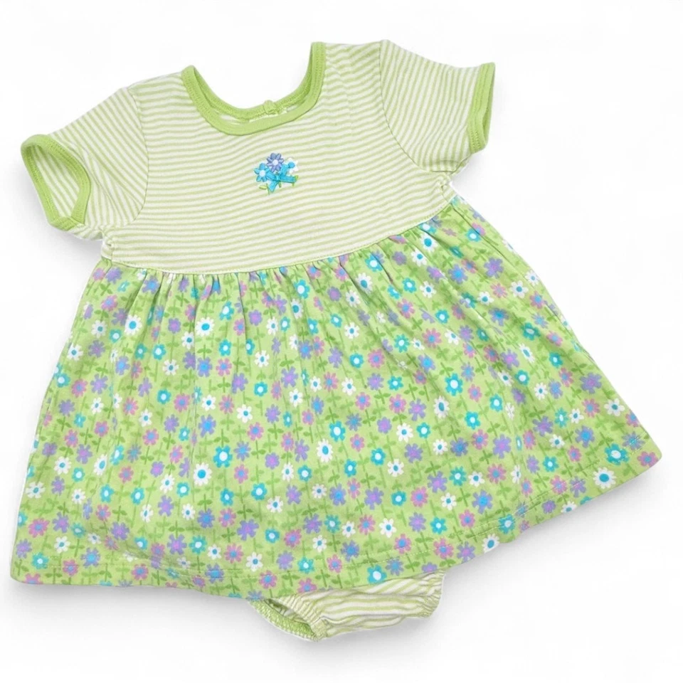 Conjunto de Vestido Floral Gymboree Vintage Pop Safari Bebé Niña 3-6M Verde Lima Florers Foto 2 de 4