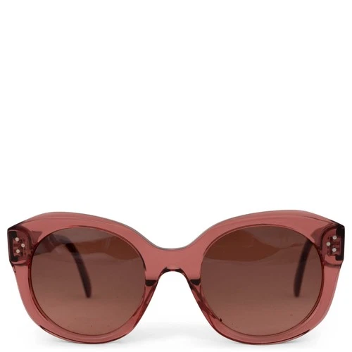 73780 auth CELINE pink brown transparent SQUARE Sunglasses CL40186I