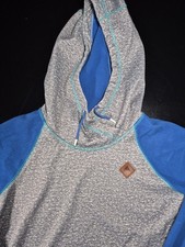 Mens S Burton Durable Goods Hooded Sweatshirt Gray  Blue