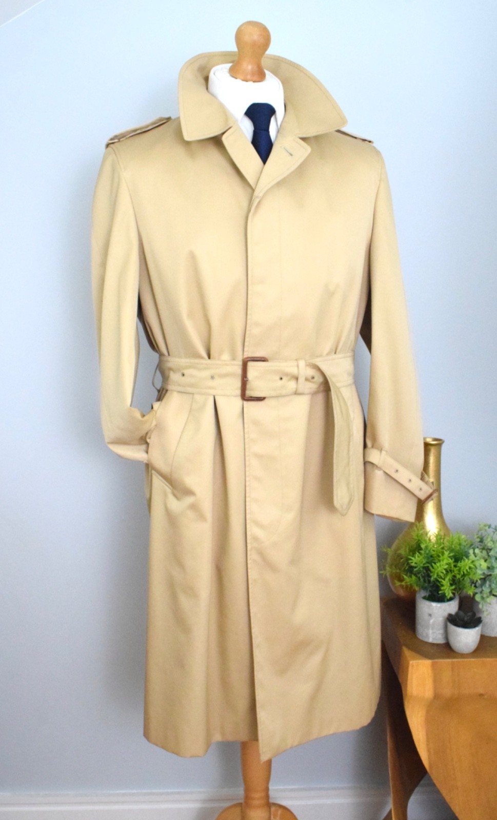 FILA Trench coat gabardine con cintura miele AQUASCUTUM taglia 40R 42R Large Mac 50R 52R