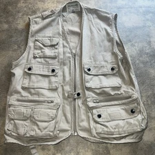 Parks Gabon Ranger Vest Size L Tan Hunting Cargo Utility