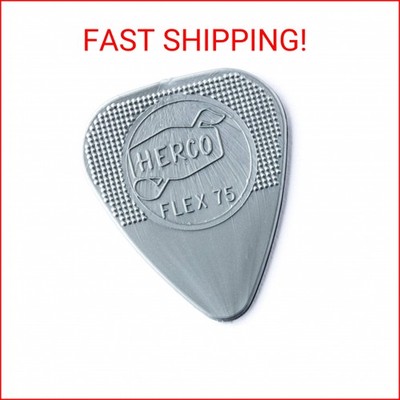 Herco  HE211P Flex 75 Nylon Flat Picks, Silver, Heavy, 12/Player's Pack