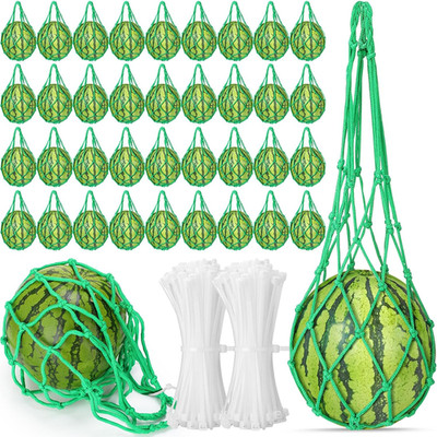 12Pcs Melon Hammock Net Bags Green Plant Support for Watermelon & Squash