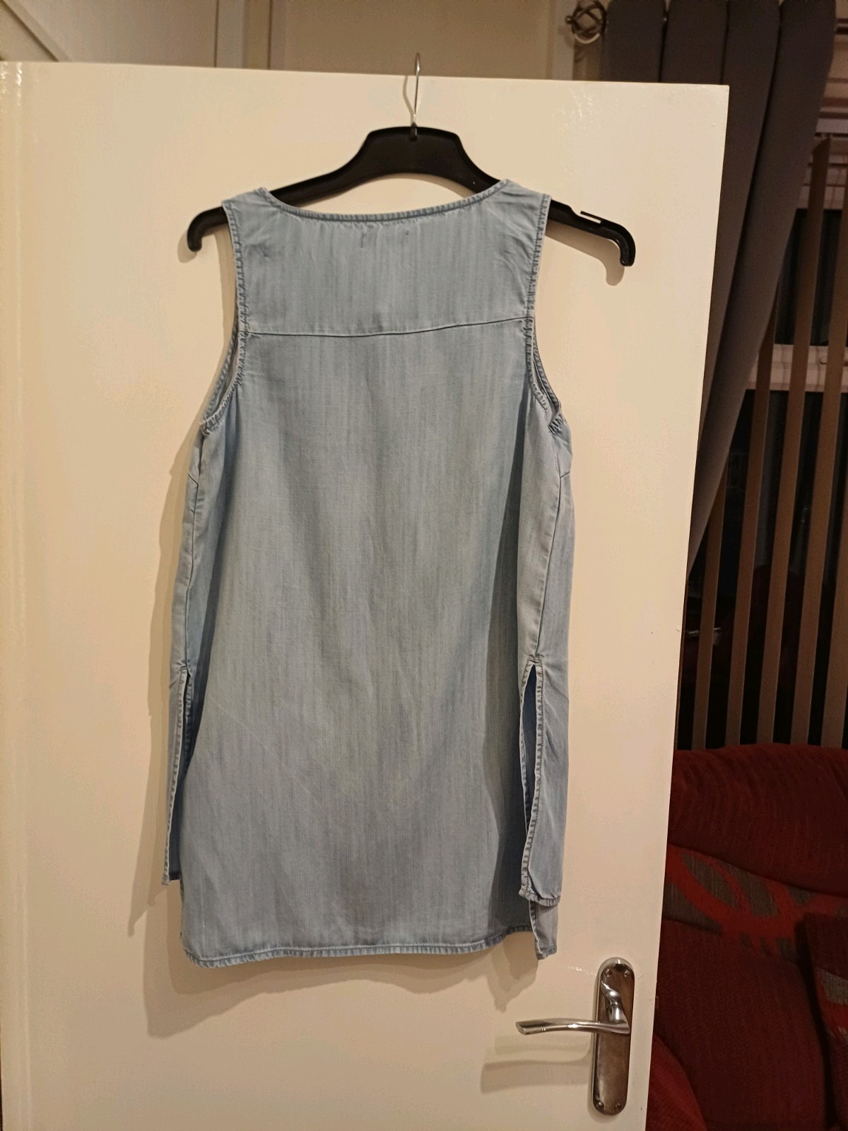 Ladies Matalan Size 10 Blue Sleeveless Button-Through Blouse image 4