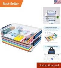 Clear Stackable Storage Containers - 2 Pcs for Photos Crafts Organization