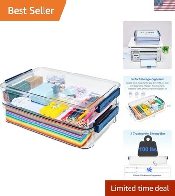 Clear Stackable Storage Containers - 2 Pcs for Photos & Crafts Organization