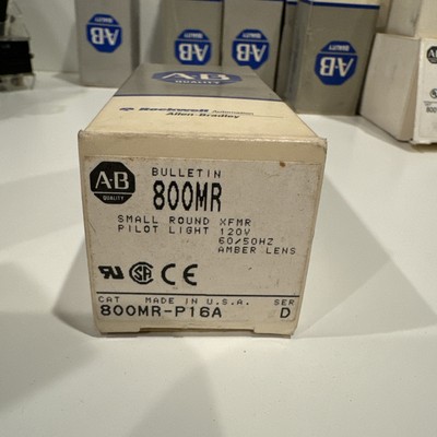 A-B Bulletin 800MR-P16A Small Round Pilot Light 120V Amber Lens