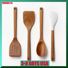 4pc Wood Kitchen Utensil Set Brown - Figmint™: Wooden Cooking Utensils