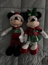 Holiday Snowflake Mickey  Minnie Mouse Plush 18" Tall Disney 2019
