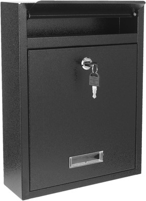 Locking Steel Mailbox, Wall Mounted - Post Office Box, Extra Large Space Secure,