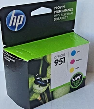 NEW HP 951 Cyan Magenta and Yellow Ink Cartridges CR314FN Exp Feb 2014